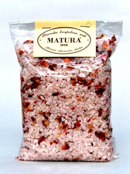 400 g balenie soli do kúpeľa s kúskami lupeňov ruží